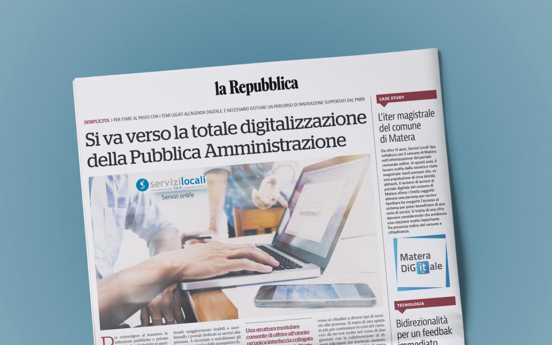 La Repubblica parla di noi: un modello di eccellenza nella digitalizzazione della PA!